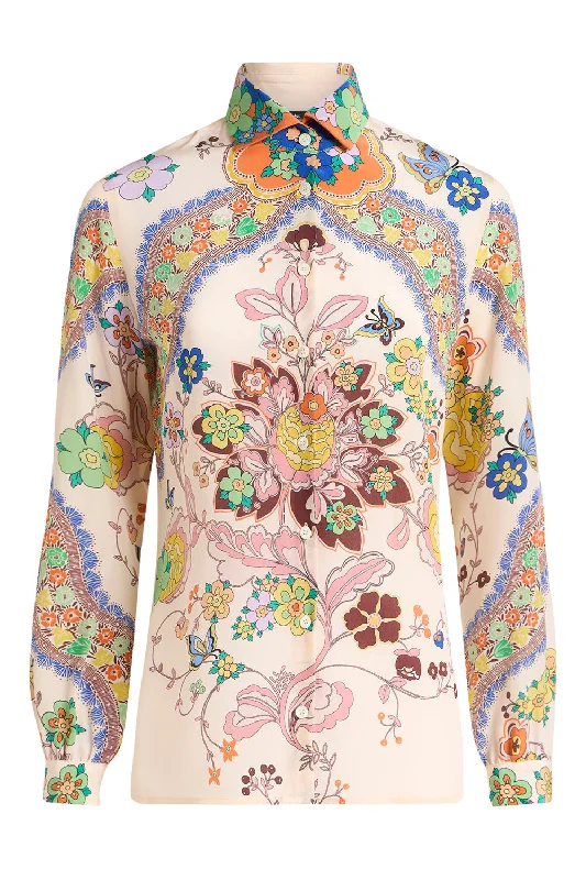 Take Advantage Printed Blouse - White