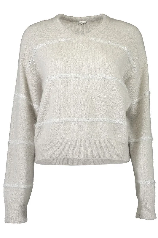 Weekend Bargains Just for You Sequin Stripe Vneck Sweater