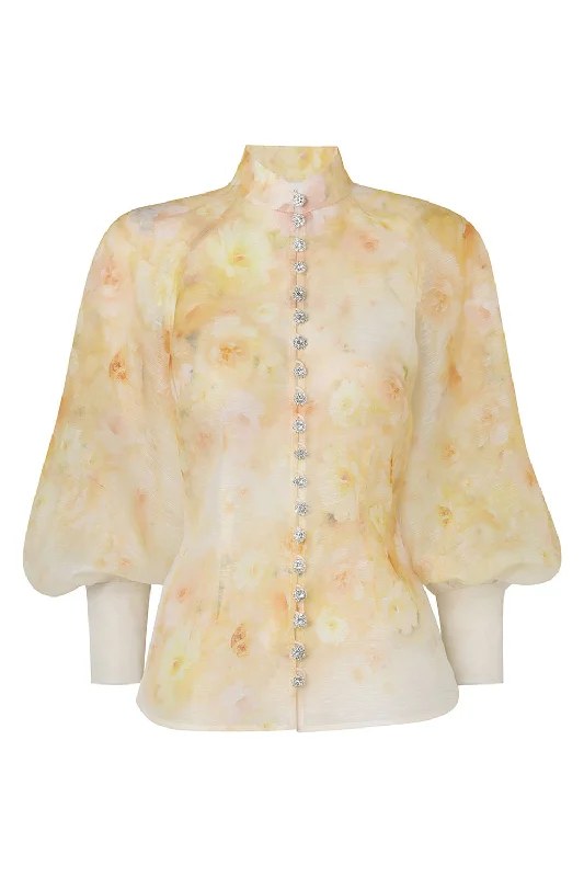 Weekend Discounts to Delight Crush Buttoned Blouse