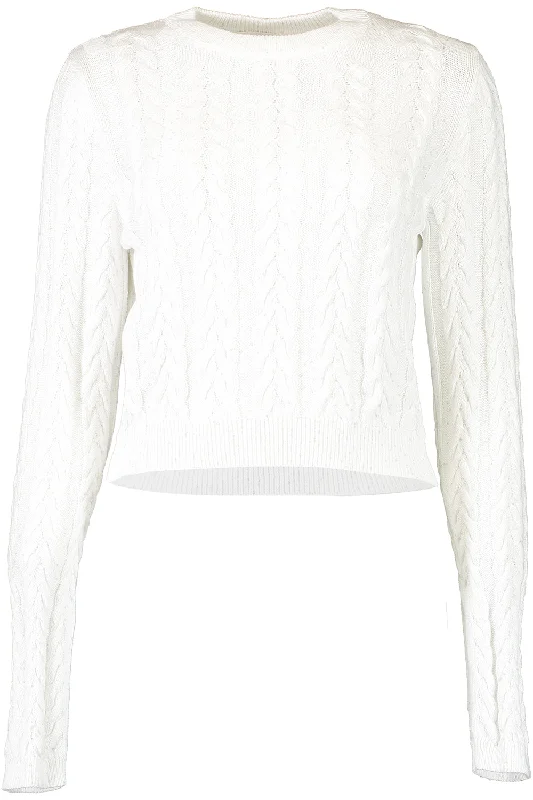 Weekend Offers That Impress Long Sleeve Cable Crewneck