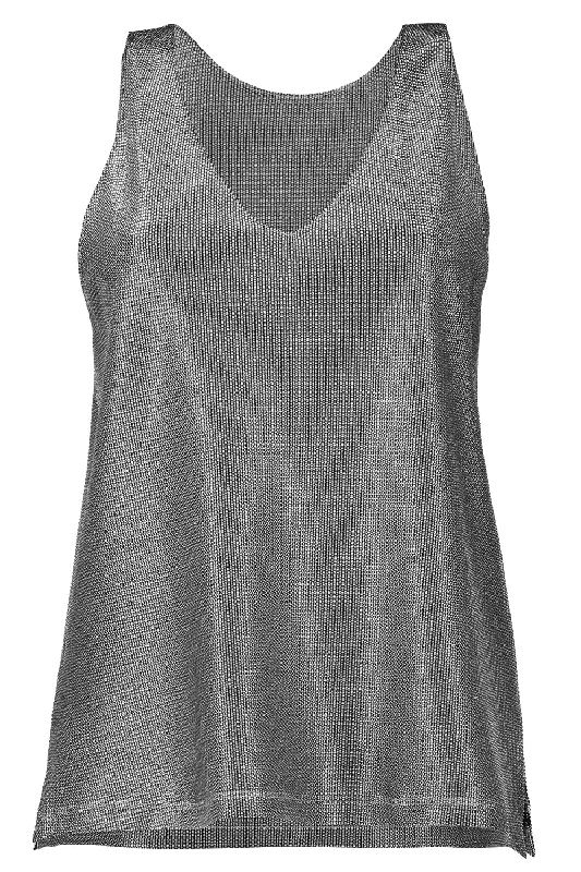 Mega Sale Sleeveless Tank - Silver Mesh