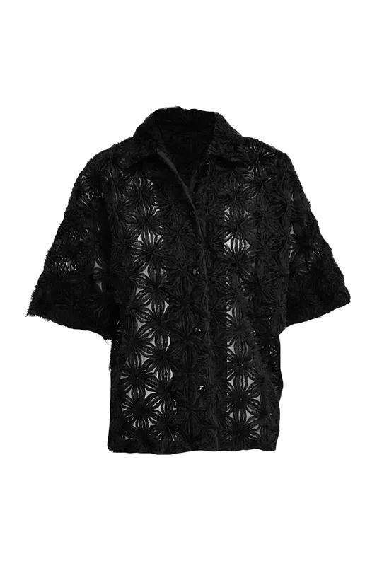 Weekend Bargains to Savor Short Sleeve Embroidered Shirt