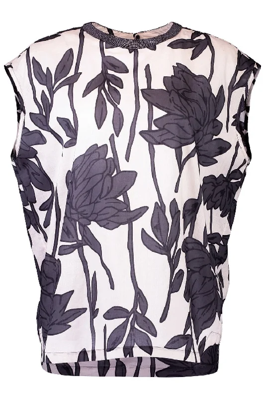 Weekend Savings Delight Monili Collar Cap Sleeve Blouse