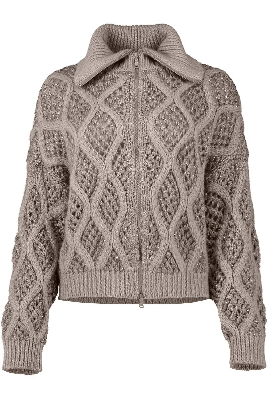 Steal Deal Dazzling Net Cable Cardigan