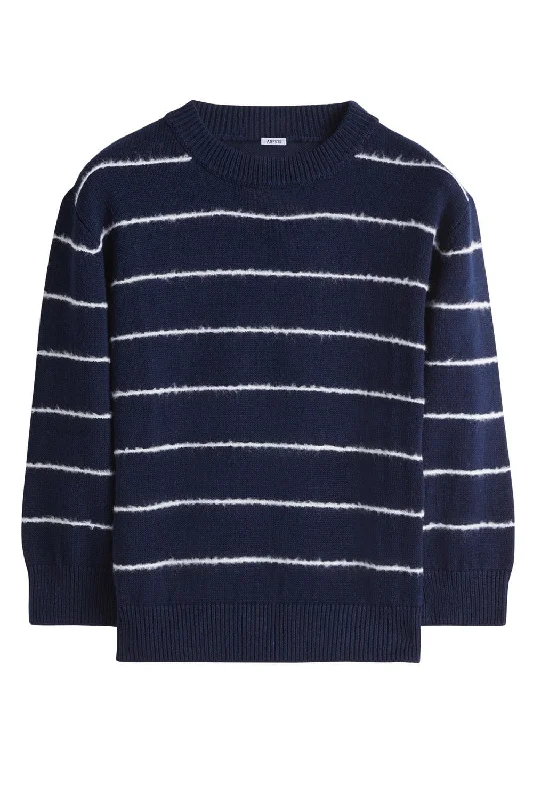 Cash Savings Crewneck Jumper - Blue Stripe