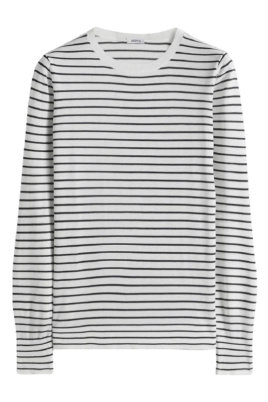 Reduced Rates Crewneck Jumper - Blue White Stripe