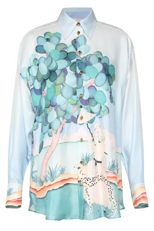 Weekend Discounts to Relish Illustration Oversized Shirt