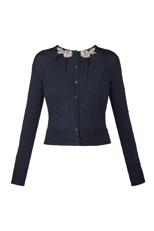 Super Discount Button Down Cardigan - Navy