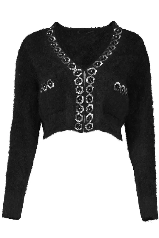 Weekend Savings Fiesta Contrast Cropped Cardigan - Black