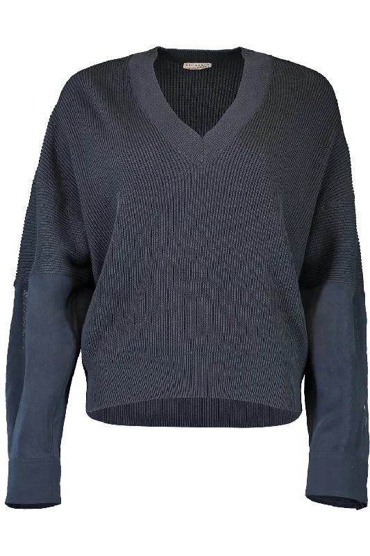 Special Offer Mixed Media Pullover Sweater