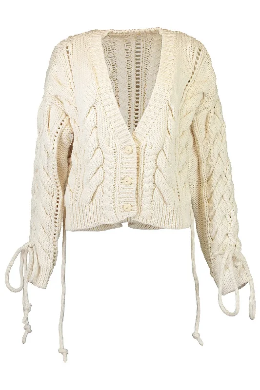 Bargain Alert Lace Up Cable Cardigan