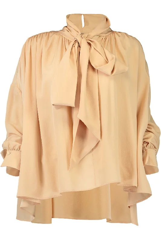 One-Day Only Long Sleeve Tie Front Blouse
