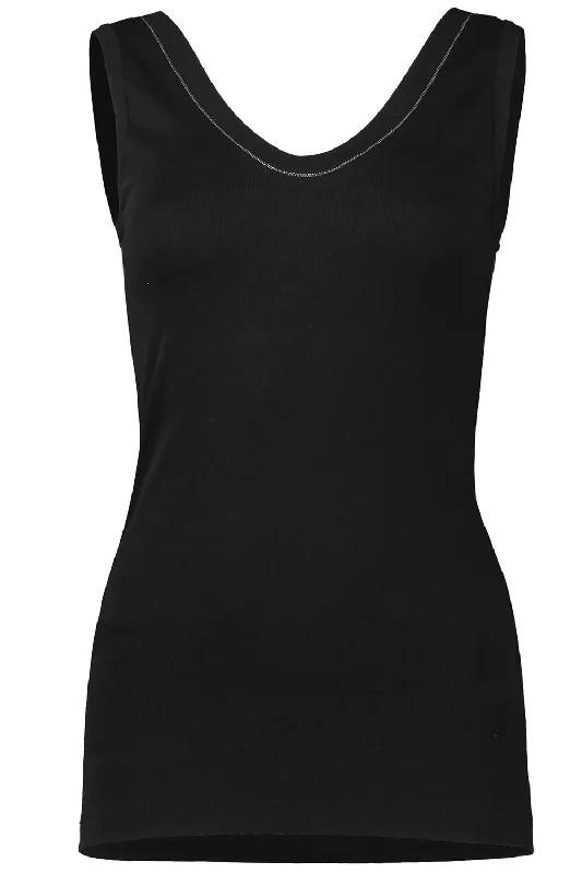 Weekend Deal Monili Trim Tank - Black