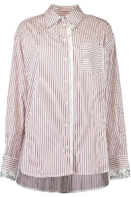 Weekend Specials to Love Striped Oversized Button Up Blouse