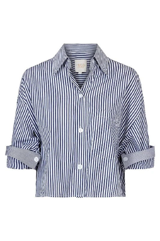 Early Access Next Ex Silk Shirt - Wide Midnight Stripe