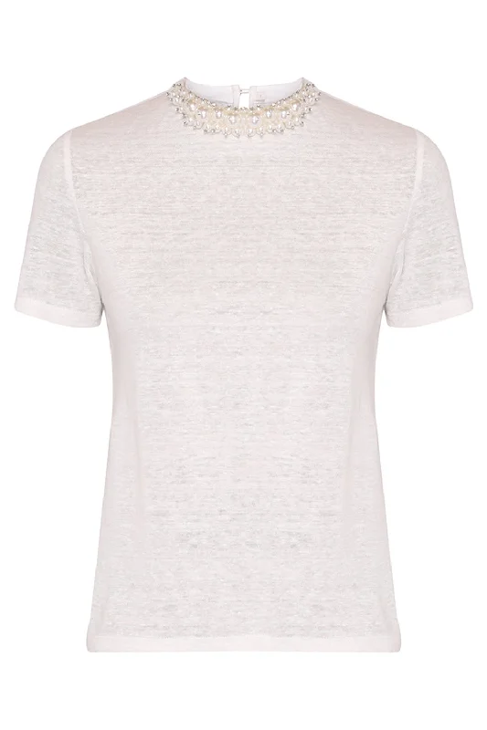 Weekend Discounts to Savor Crush Embellished Tee - Ivory