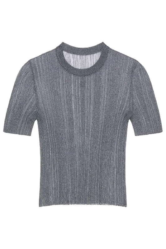 Instant Savings Short Sleeve Ribbed Sweater