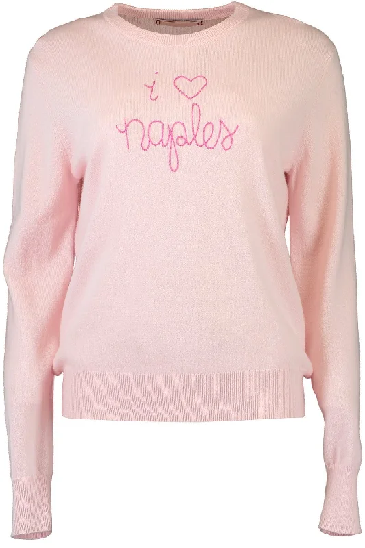 Weekend Offers That Please I Love Naples Crewneck - Peony