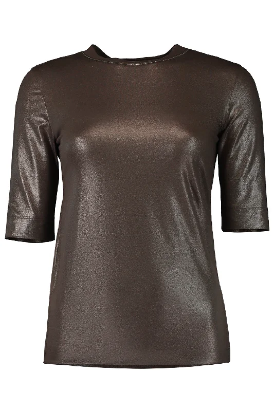 Weekend Wonders Await! Short Sleeve Lurex Top