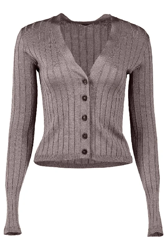 Weekend Savings Spree Lurex Wide Ribbed Cardigan
