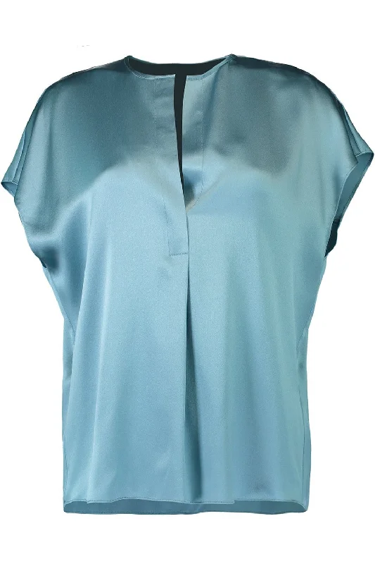 Weekend Offers That Please Cap Sleeve Half Placket Blouse