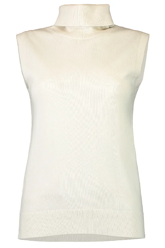 Weekend Specials to Savor Sleeveless Turtleneck - Optic White
