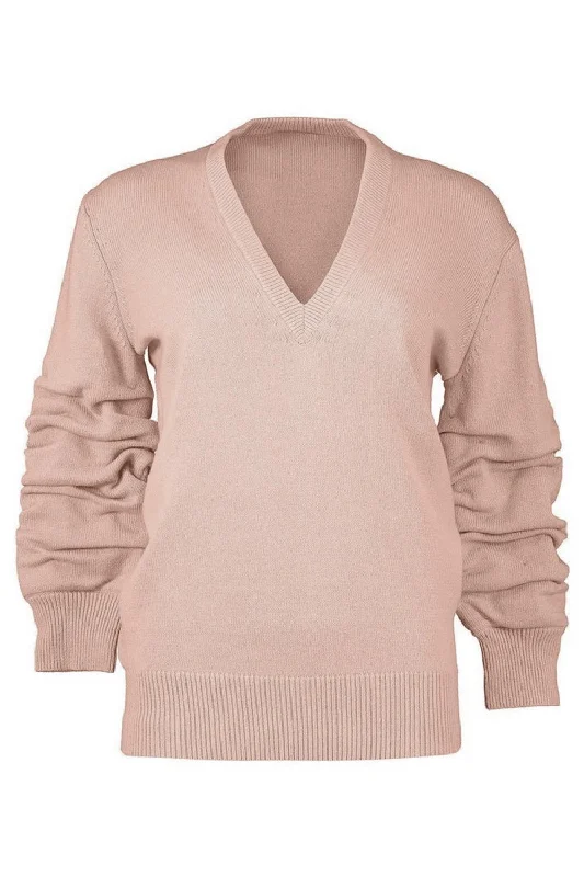 Savings Galore Crushed Sleeve Sweater - Nude