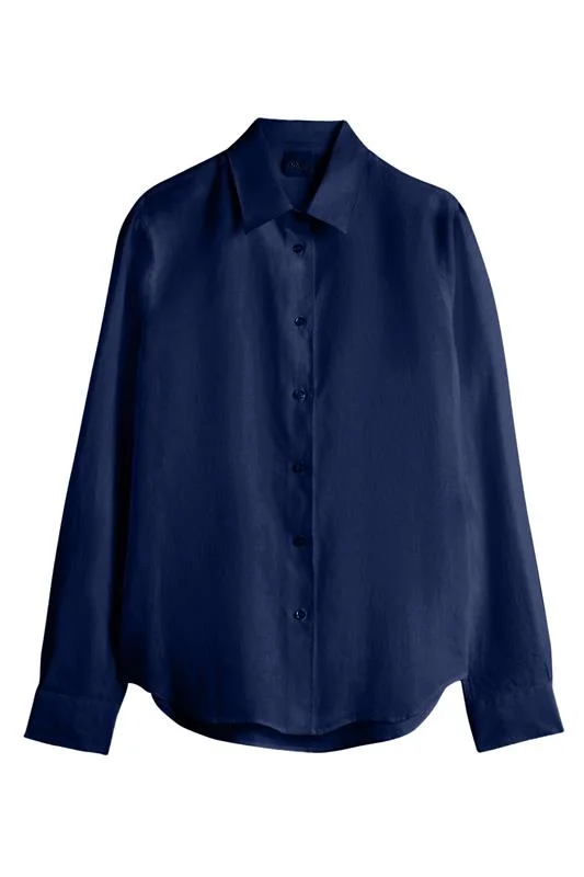 While Supplies Last Long Sleeve Button Shirt - Navy