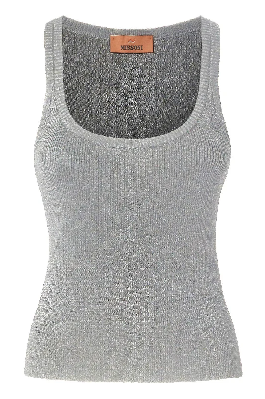 Overstock Clearance Scoop Neck Tank - Silver