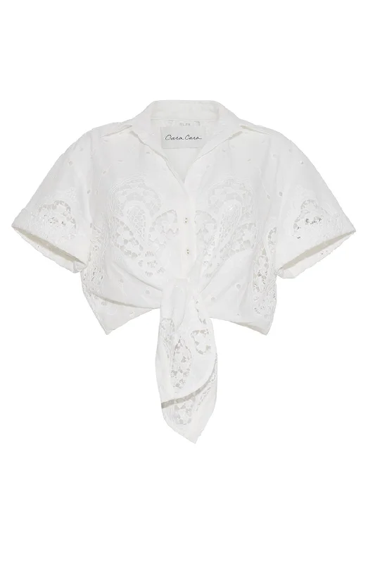 Weekend Discounts to Relish Asbury Top - White Embroidered Eyelet