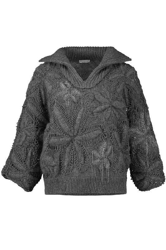 Stock Up Flower Crochet Sweater