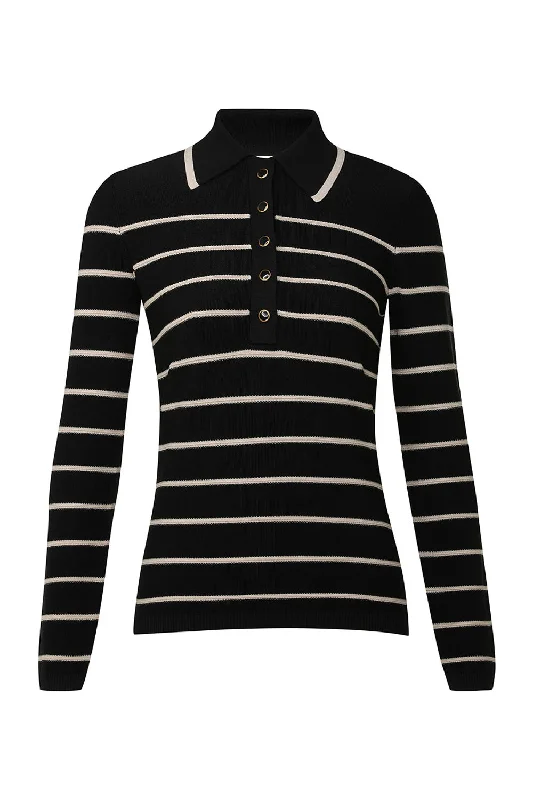 Weekend Specials to Enjoy Crush Stripe Long Sleeve Polo