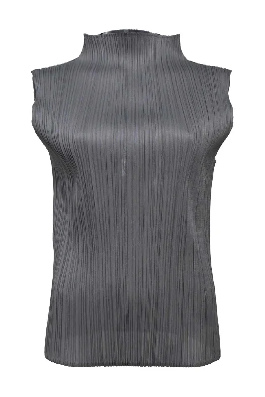 Midnight Madness [WW42457] Pleats Please Issey Miyake | Sleeveless Top