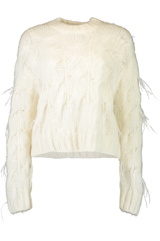 New Deal Appliquéd Cable-Knit Sweater