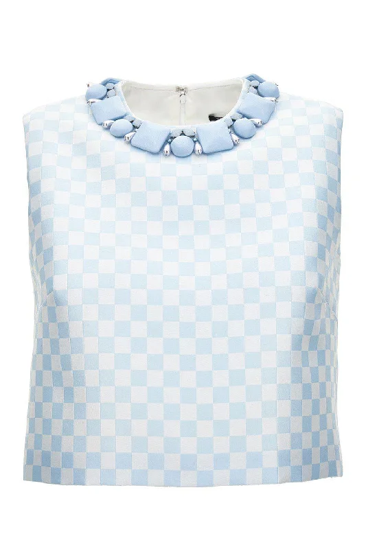 The Best Prices Contrasto Embroidered Top