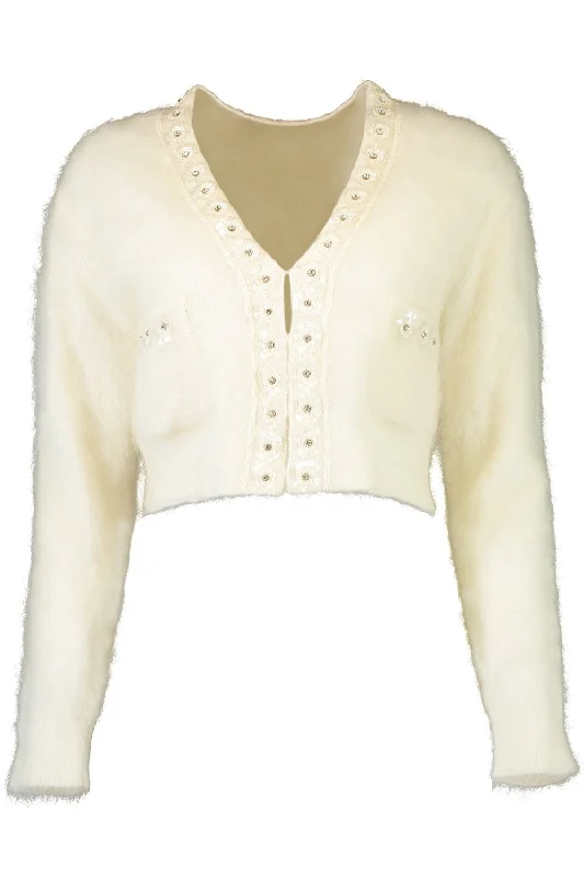 Weekend Offers That Delight Cropped Cardigan - White