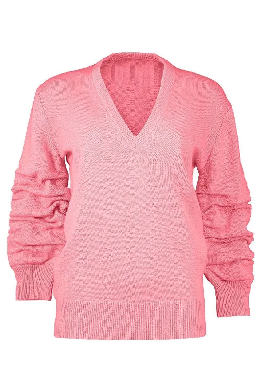 New Deal Crushed Sleeve Sweater - Geranium
