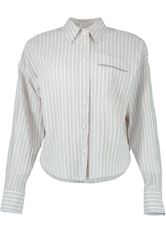Weekend Offers That Tempt Striped Cropped Shirt