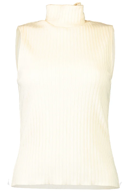 Weekend Offers That Sizzle Sleeveless Turtleneck - Chalk