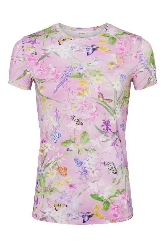Weekend Savings Fiesta Ressi Tee - Lilac Snow Botanical Butterfly