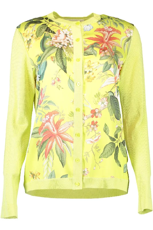 Weekend Discounts to Enjoy Floral Fauna Inset Cardigan