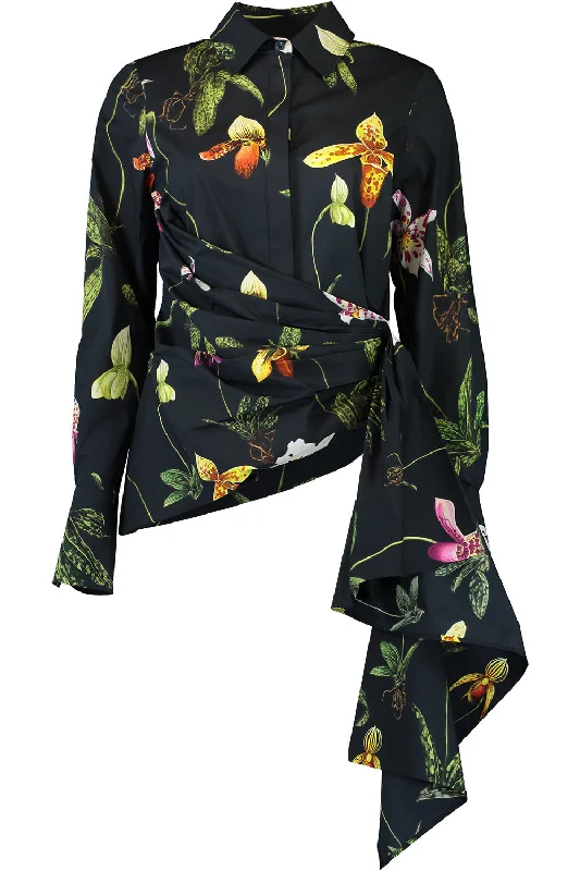 Special Price Long Sleeve Orchid Draped Blouse