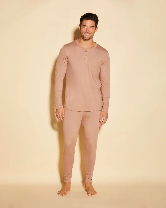 Weekend Bargains to Cherish Conjunto De Pijama Para Hombre Con Camiseta Henley Y Pantalones Joggers Weekend Bargains to Cherish Conjunto De Pijama Para Hombre Con Camiseta Henley Y Pantalones Joggers