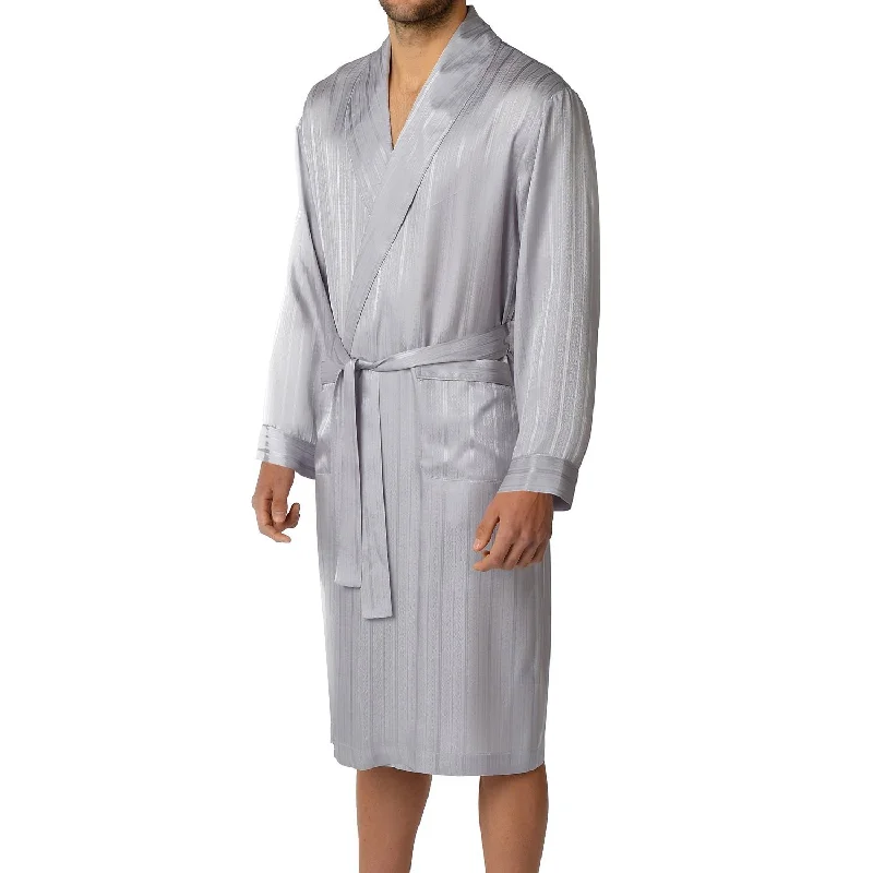Exclusive Weekend Offers Inside Herringbone Stripe Silk Shawl Robe