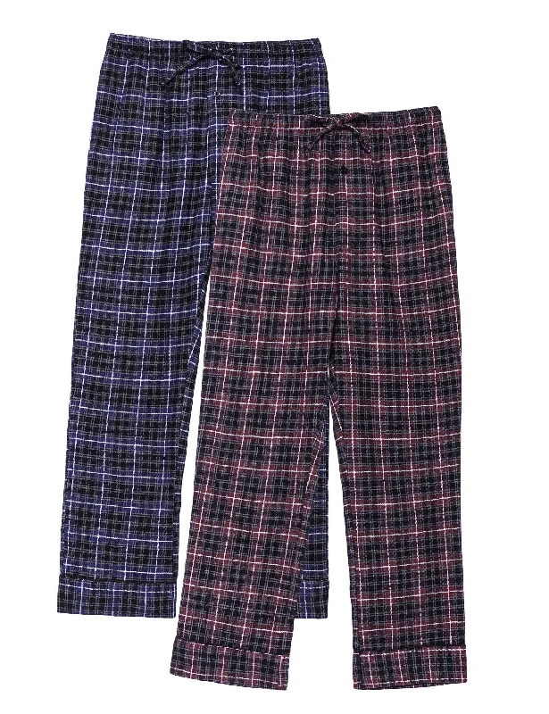 2-Pack (Plaid Burgundy-Grey/Navy-Black)