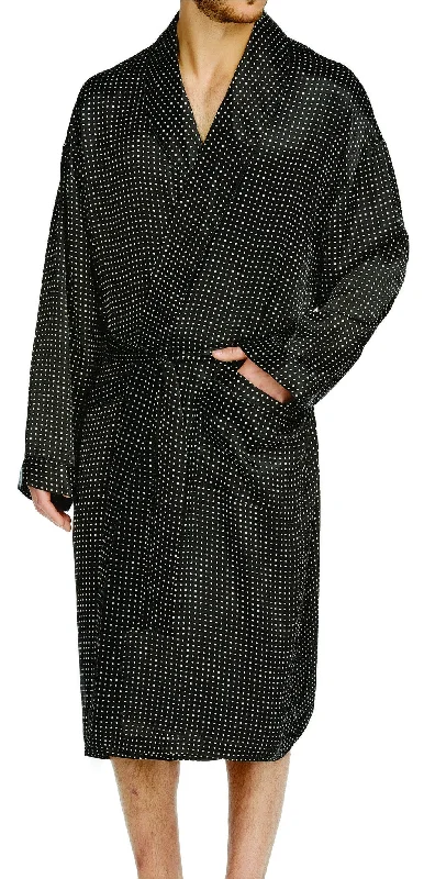 Unwind with Weekend Discounts Polka Dot Silk Charmeuse Shawl Robe