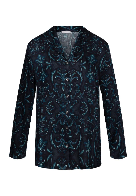 Price Drop Marlene Collared Button Front Shirt | Glowing Damask 74838-2163