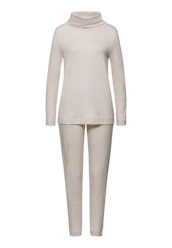 Midnight Sale Agatha Cotton Turtleneck Pajama Set| Pumice 74865-2801