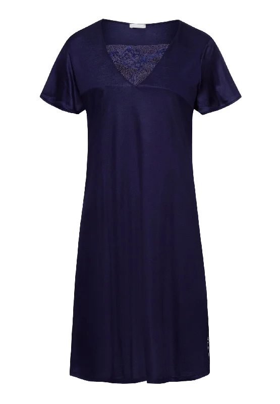 Weekend Discounts to Grab Eva TENCEL™ Lace Accented Nightgown | Evening Blue 74886-2621