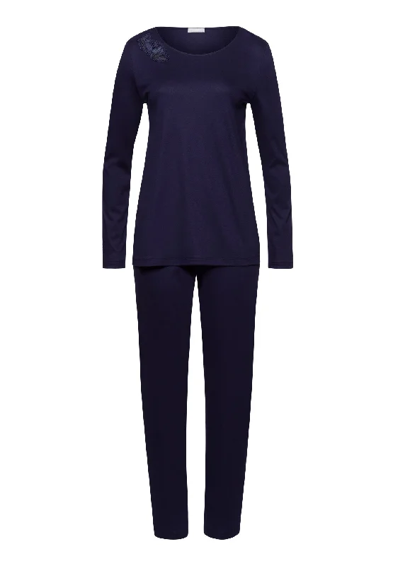 Flash Deal Anne Cotton Long Pajama Set | Evening Blue 74894-2621